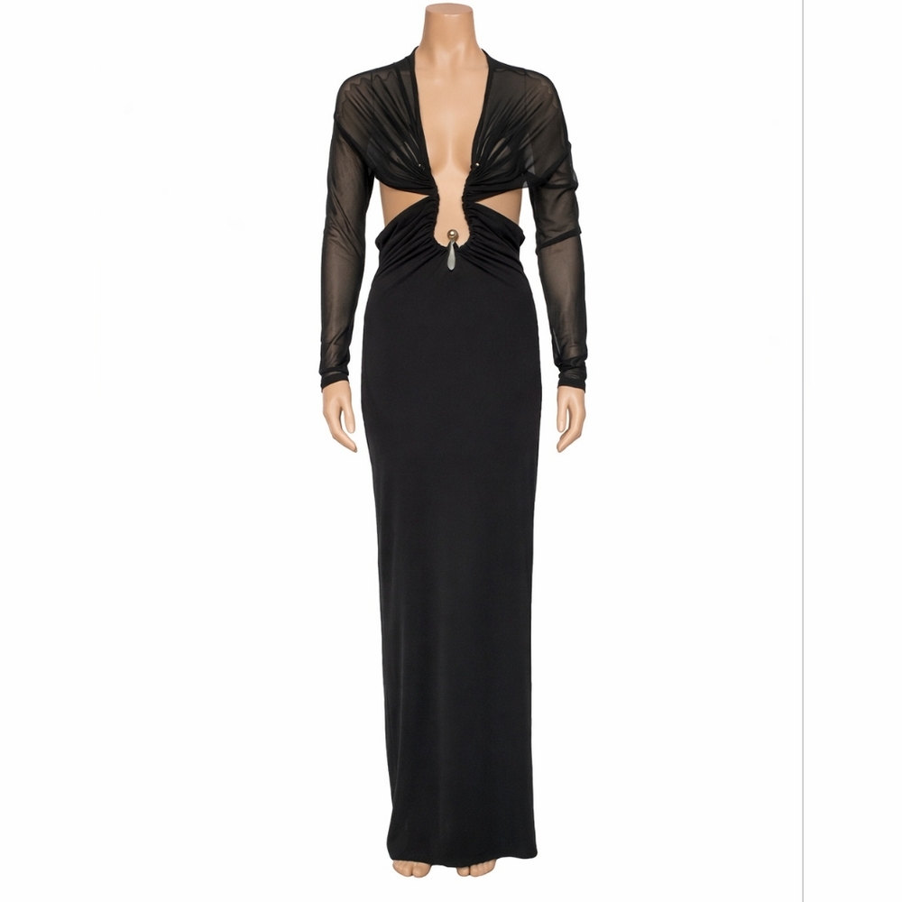 Christopher Esber sheerdetail side slit maxi dress US2/xs/UK6 - Picture 6 of 8